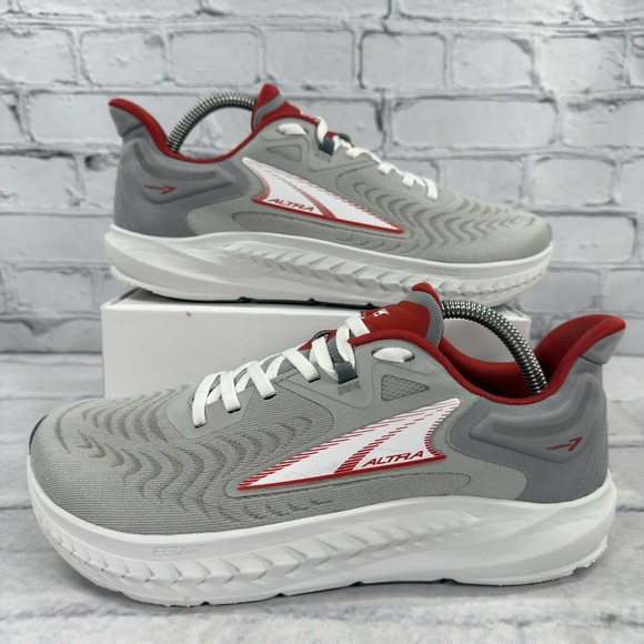 Altra Mens Torin 7 Sneakers Running Shoes Size 8.5 Gray/Red Athletic AL0A82C4264 - Picture 1 of 11